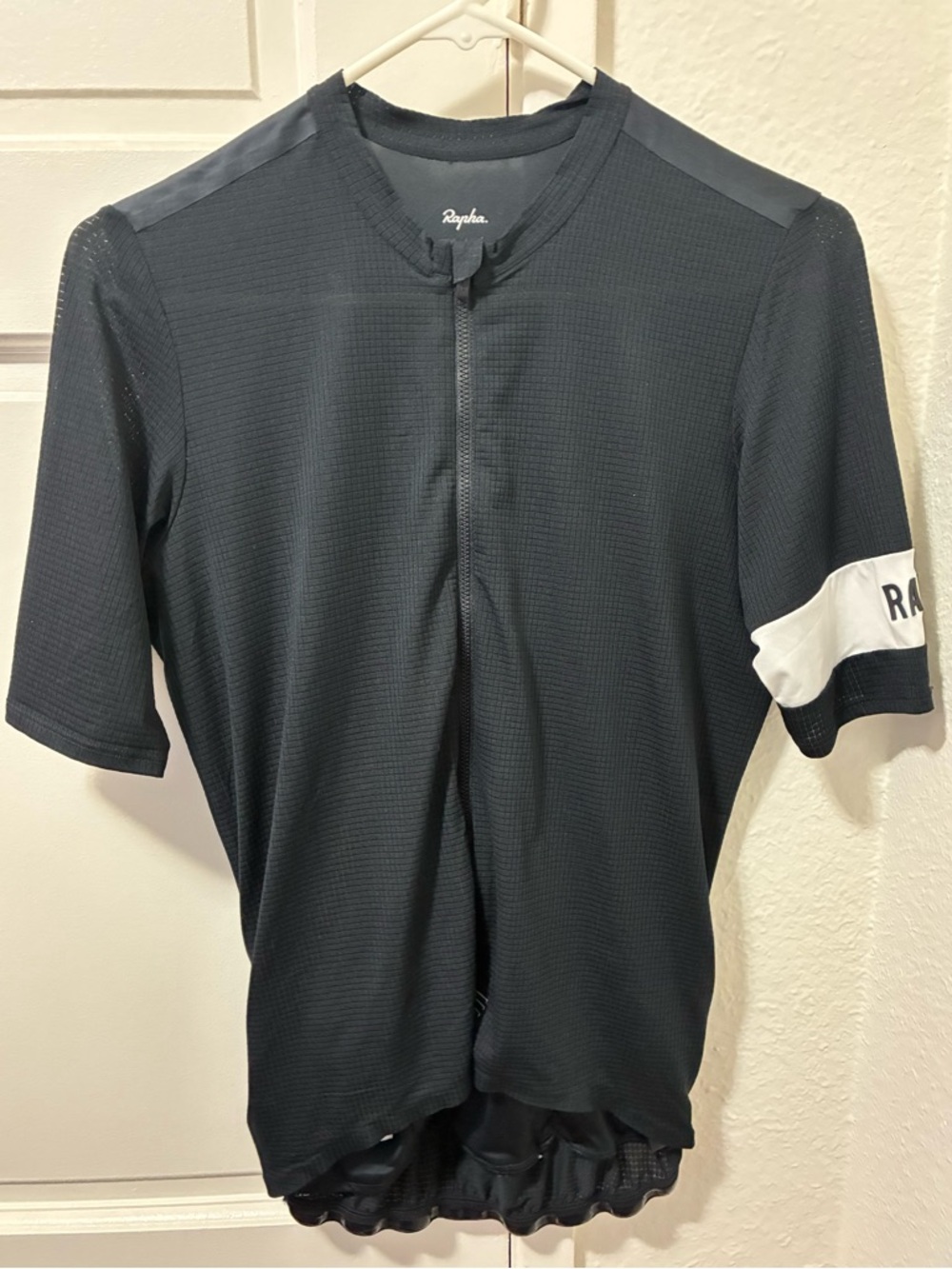 Rapha Black Pro Team Cycling Jersey with White Sleeve Band